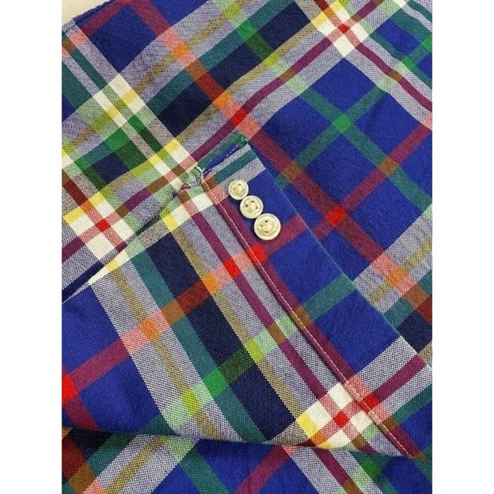 Polo Ralph Lauren Blue Plaid Cotton Button Down Shirt Boy's Size L (16-18) - NWT - Picture 3 of 7